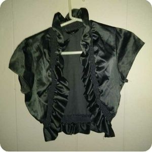 Dark Grey Silk Shrug